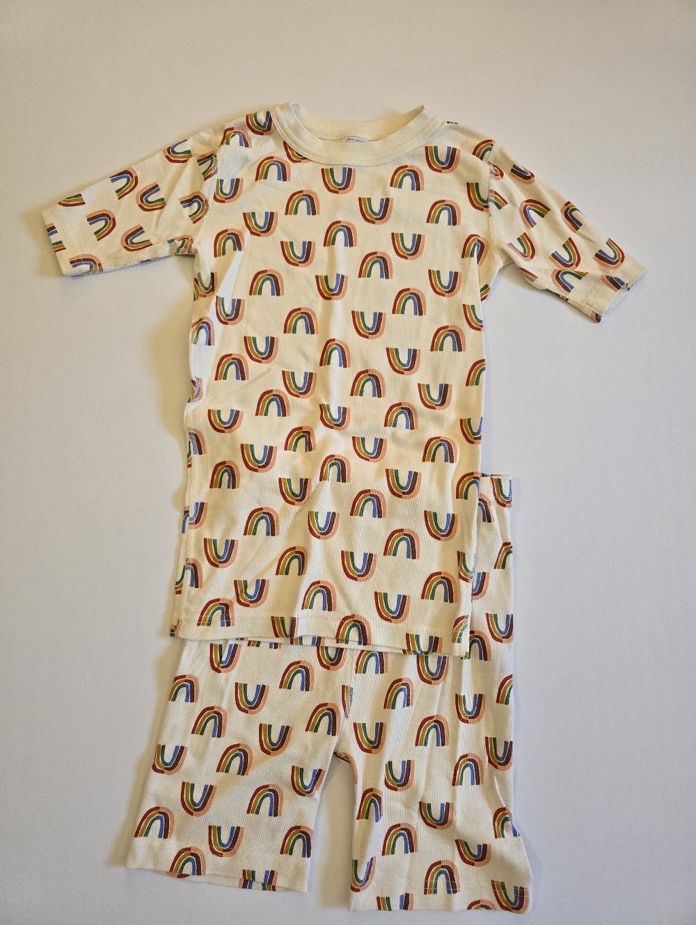 NWOT Hanna Andersson Girls 160 (14-16) Rainbow Short John Pajamas